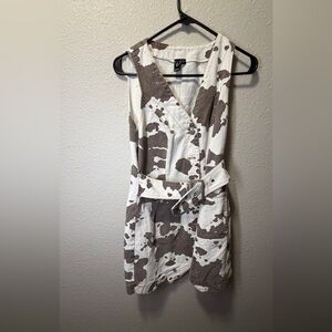 Cow print Stylish mini dress with Pockets